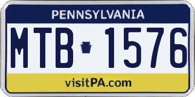 PA license plate MTB1576