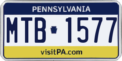 PA license plate MTB1577