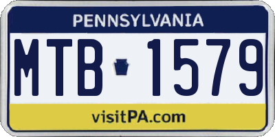 PA license plate MTB1579