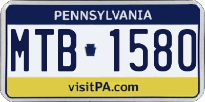 PA license plate MTB1580