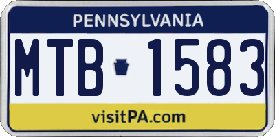 PA license plate MTB1583