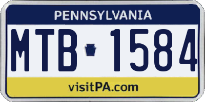 PA license plate MTB1584