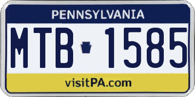 PA license plate MTB1585