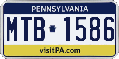 PA license plate MTB1586