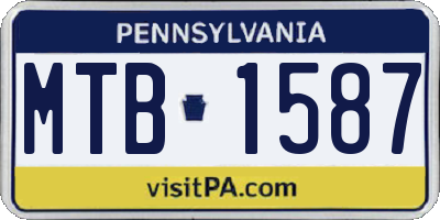 PA license plate MTB1587