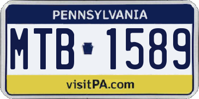 PA license plate MTB1589