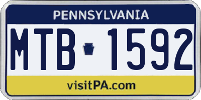 PA license plate MTB1592
