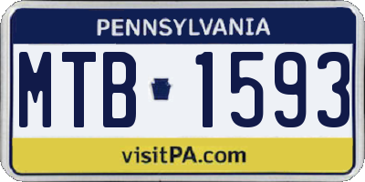 PA license plate MTB1593
