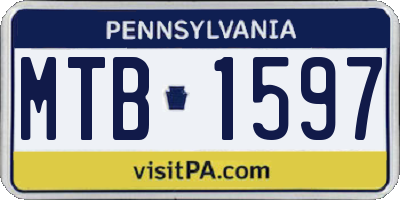 PA license plate MTB1597