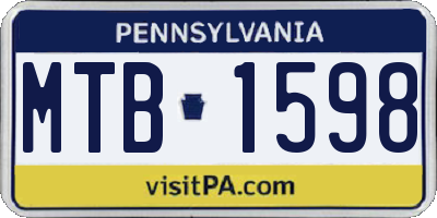 PA license plate MTB1598