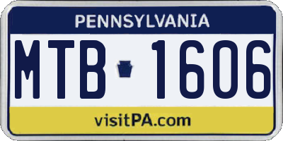 PA license plate MTB1606