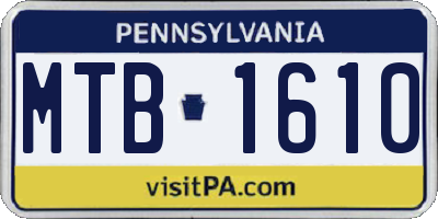 PA license plate MTB1610