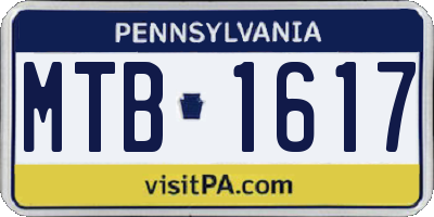 PA license plate MTB1617