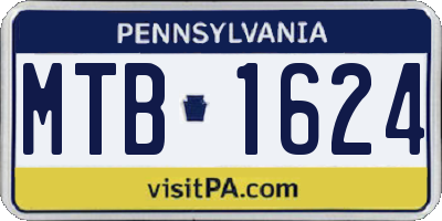 PA license plate MTB1624