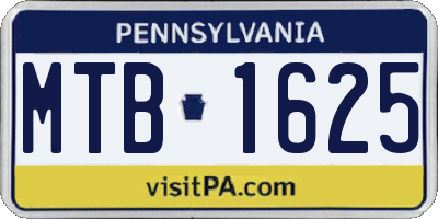 PA license plate MTB1625
