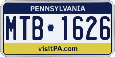 PA license plate MTB1626