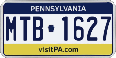 PA license plate MTB1627
