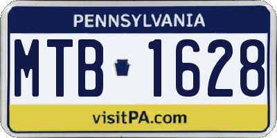 PA license plate MTB1628