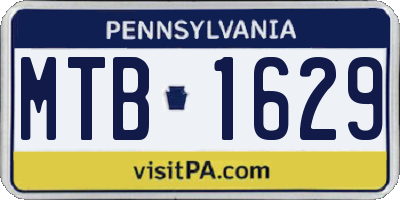 PA license plate MTB1629