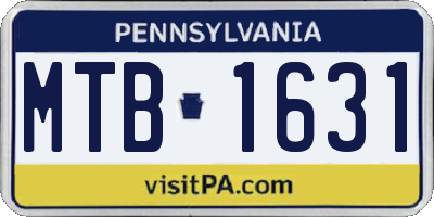 PA license plate MTB1631