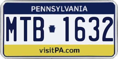 PA license plate MTB1632