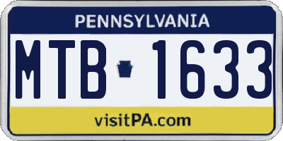 PA license plate MTB1633