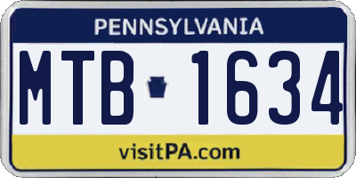 PA license plate MTB1634