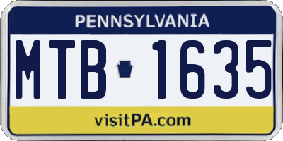 PA license plate MTB1635
