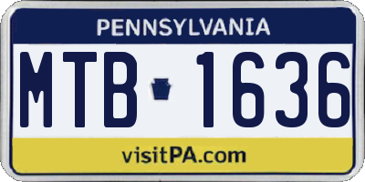 PA license plate MTB1636