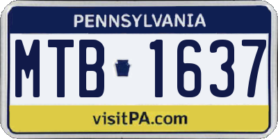 PA license plate MTB1637