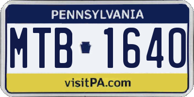 PA license plate MTB1640