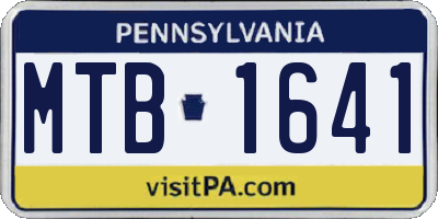 PA license plate MTB1641