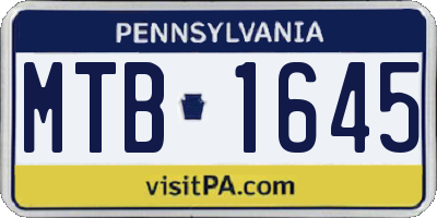 PA license plate MTB1645