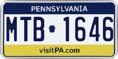 PA license plate MTB1646