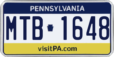 PA license plate MTB1648