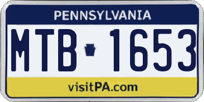 PA license plate MTB1653