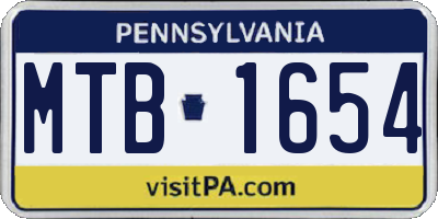 PA license plate MTB1654