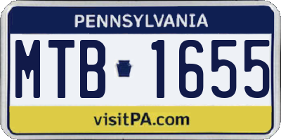 PA license plate MTB1655