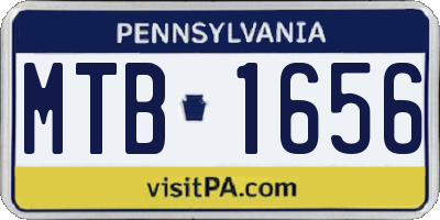 PA license plate MTB1656