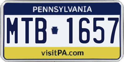 PA license plate MTB1657