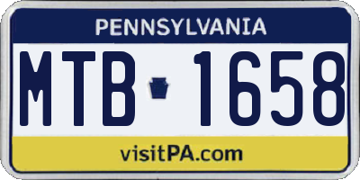 PA license plate MTB1658