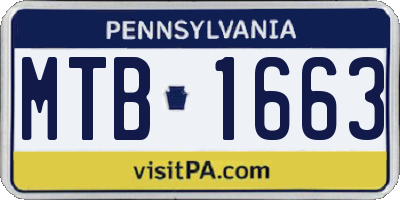 PA license plate MTB1663