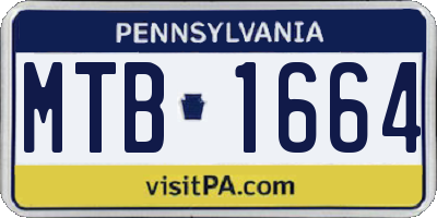 PA license plate MTB1664