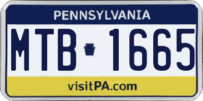 PA license plate MTB1665