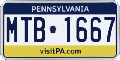 PA license plate MTB1667