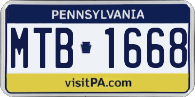 PA license plate MTB1668
