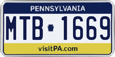 PA license plate MTB1669