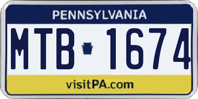 PA license plate MTB1674