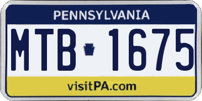 PA license plate MTB1675