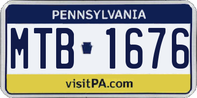 PA license plate MTB1676